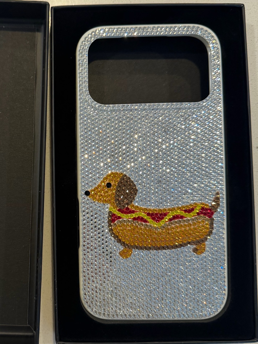 JW PEI Rhinestone Dachshund Hot Dog 17 Pro-Max IPhone Phone Case